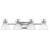 Hinkley Lighting Rowan 4 Light 33" Wide Bathroom Vanity Light with Polished White Metal Shades Chrome
