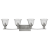 Hinkley Lighting Bolla 4 Light 36" Wide Bathroom Vanity Light with Seedy Glass Shades Brushed Nickel
