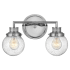 Hinkley Lighting Poppy 2 Light 15" Wide Bathroom Vanity Light with Clear Seedy Glass Chrome