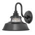 Hinkley Lighting Troyer Single Light 10" High Outdoor Wall Sconce with Clear Ribbed Glass Black