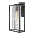 Hinkley Lighting Pax Single Light 16" Tall Outdoor Wall Sconce with a Spun Glass Shade Satin Black