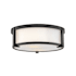 Hinkley Lighting Lowell 2 Light 13" Wide Flush Mount Drum Ceiling Fixture Black