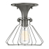 Hinkley Lighting 1 Light Mini Semi-Flush Ceiling Fixture from the Congress Collection Antique Nickel