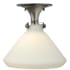 Hinkley Lighting 1 Light 12" Width Indoor Semi-Flush Ceiling Fixture with Cone Shaped Shade from the Congress Collection Antique Nickel