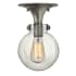 Hinkley Lighting 1 Light Indoor Semi-Flush Ceiling Fixture with Clear Globe Shade from the Congress Collection Antique Nickel