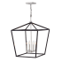 Hinkley Lighting 4 Light 22" Wide Crystal Chandelier Black / Polished Nickel