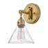 Hinkley Lighting Arti 12" Tall Hardwired or Plug-In Wall Sconce Heritage Brass / Clear