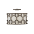 Hinkley Lighting Carter 3 Light 17" Wide Semi-Flush Drum Ceiling Fixture Weathered Bronze