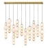 Hinkley Lighting Trigo 52" Wide LED Linear Pendant with Etched Opal Glass Shades Lacquered Brass