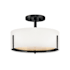 Hinkley Lighting Halle 3 Light 15" Wide Semi-Flush Drum Ceiling Fixture Black