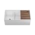 Home Refinements by Julien Fira 35-3/4" Farmhouse Double Basin Fireclay Kitchen Sink Fireclay