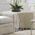 Hooker Furniture Evermore 22" Square Kalala Marble Top Urban Glam End Side Table Kalala White