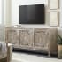 Hooker Furniture Tikal 80" Wide Carved Medallion Moroccan Farmhouse Entertainment Media TV Console Cream Glazed Mango