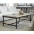 Hooker Furniture Ciao Bella 54" Wide French Italian Farmhouse Style Cocktail Coffee Table Distressed Black / Flaked Cream