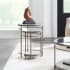 Hooker Furniture Modern Industrial Set of (2) Nesting Tables with Mixed Material Design Champagne / Gray