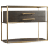 Hooker Furniture Curata 34" Wide White Oak Veneer, Glass, Metal Nightstand Midnight / Brass