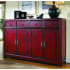 Hooker Furniture 59" Wide Asian Inspired Tall-Waisted Console Cabinet Distressed Rich Red
