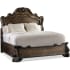 Hooker Furniture Rhapsody California King Hardwood Panel Bed with French Antique Inspired Chevron Veneer Rustic Walnut