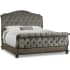 Hooker Furniture Rhapsody Grand King Size Solid Hardwood Framed Upholstered Tufted Bed Rustic Walnut