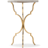 Hooker Furniture 16 Inch Wide Iron and Travertine Accent Table Gold
