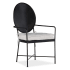 Hooker Furniture Ciao Bella 24" Wide Metal Dining Chair Aged Black Bronze / Tuscan Cream