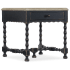 Hooker Furniture Ciao Bella 26" Wide Vintage Style End Table Distressed Black / Flaked Cream