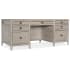 Hooker Furniture Work Your Way 72" Alder Veneer 7 Drawer Executive Desk Grey Mink