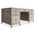 Hooker Furniture Work Your Way 64" Alder Veneer 7 Drawer Junior Executive Desk Grey Mink