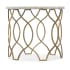 Hooker Furniture Melange 30" Diameter Onyx and Steel End Table Gold Leaf / White Onyx