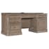Hooker Furniture Work Your Way 73" Oak Veneer 5 Drawer Computer Desk with Power Outlet Claro
