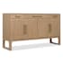 Hooker Furniture Banyon Bay 64" Wide White Oak Wood Buffet Desert Oak / Honed Egyptian Marble / Brushed Brass