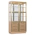 Hooker Furniture Banyon Bay 42" Wide 6 Drawer Glass, Veneer, and White Oak Display Cabinet Desert Oak / Brushed Brass