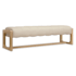 Hooker Furniture Banyon Bay 64" Wide Wood Veneer Framed Leather Bench Desert Oak / Sunbleached