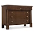 Hooker Furniture Archives 50" Wide 4 Drawer Marble and Veneer Accent Cabinet Classic Walnut / Castle Grey / Satin Brass