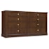 Hooker Furniture Archives 76" Wide 8 Drawer Storage Furniture Classic Walnut / Satin Brass