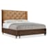 Hooker Furniture Archives California King Leather and Veneer Bed Frame Classic Walnut / Dark Blond