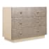 Hooker Furniture Westwood 38" Wide 3 Drawer Silver Leaf and Veneer Accent Cabinet Polished Limestone / Venetian / Plated Radiance