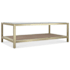 Hooker Furniture Melange 56" Wide Cane, Glass, Steel, and Wood Table Gold / Cane