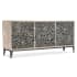 Hooker Furniture Melange 69" Wide Mango Wood Accent Cabinet with Bone Inlay Fronts Light Wood / Gray
