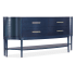 Hooker Furniture Melange 75" Wide 4 Drawer Cherry Veneer Accent Cabinet Dark Blue / Pewter