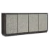 Hooker Furniture Greystone 90" Wide Urban Industrial Carved Door Credenza Sideboard Buffet Cabinet from Melange Dark Wood / Gray