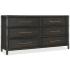 Hooker Furniture Retreat 68" Wide 6 Drawer Wood Dresser with Self Close Black Sand