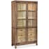 Hooker Furniture Vineyard Row 46" 6 Drawer White Oak and Tempered Glass Display Cabinet with Self-Closing Drawers Napa / Sonoma / Rustic Hammered Metal