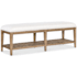 Hooker Furniture Vineyard Row 58" Wide Polyester Bench with Slatted Bottom Shelf Sonoma / White Zin