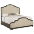 Hooker Furniture Fayette Dramatic Luxury Country Queen Upholstered Shelter Bed from La Grange Antique Varnish / Oat