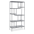 Hooker Furniture Commerce and Market 40" Wide 6 Shelf Steel Bookcase with Stone Shelves Dark Gray / Blue Forest