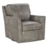Hooker Furniture Captain 31" Wide Leather Accent Swivel Chair Gray