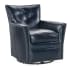 Hooker Furniture Hamptons 32" Wide Leather Accent Swivel Chair Black