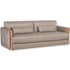 Hooker Furniture Meridian 91" Wide Leather Sofa with Lumbar Pillows Miami Truffle / Light Wood