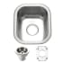 Houzer Club 12-3/8" Undermount Single Basin Stainless Steel Bar Sink with Basin Rack and Basket Strainer Stainless Steel
